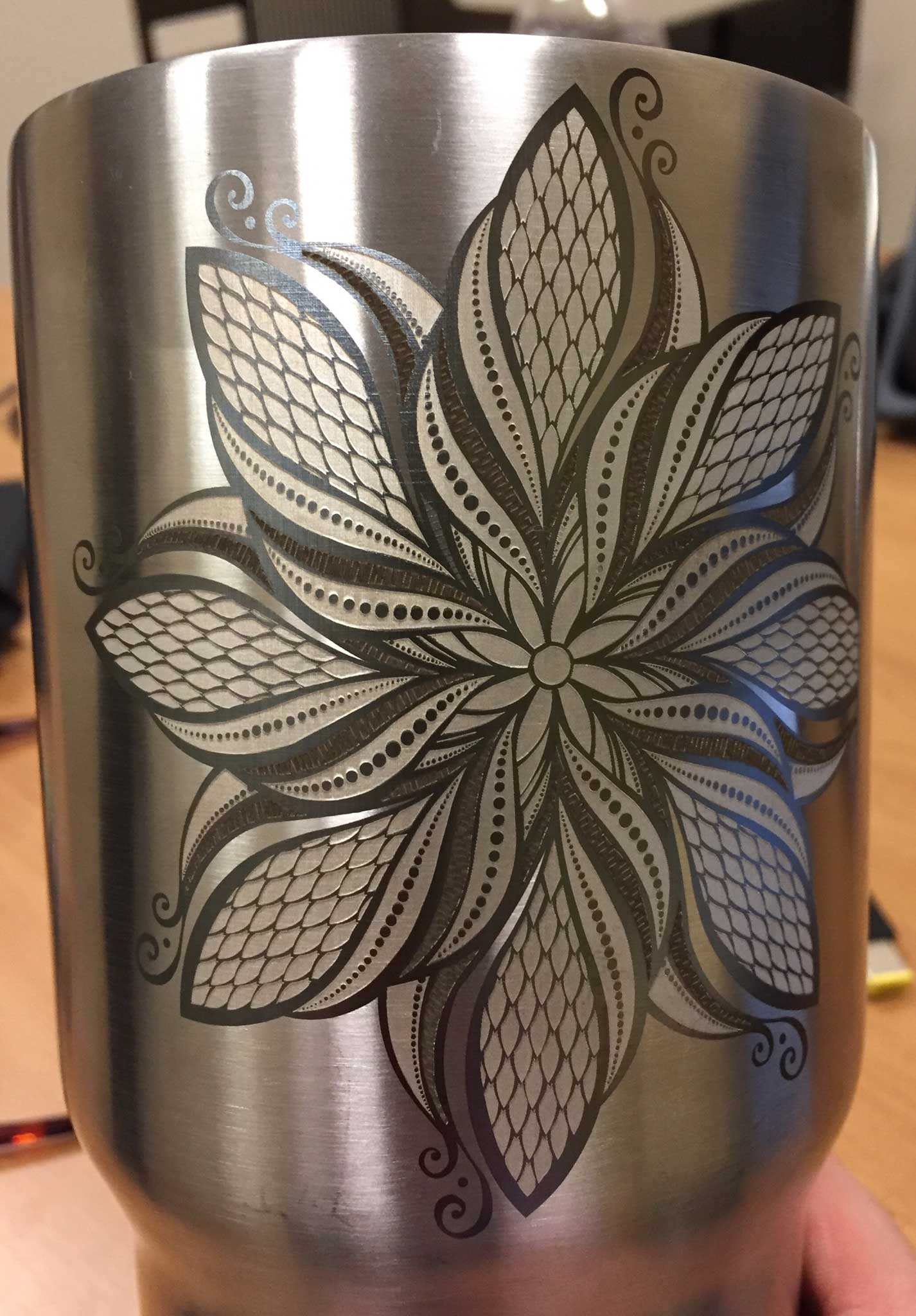 Laser Engraving on Stainless Steel Yeti Cup