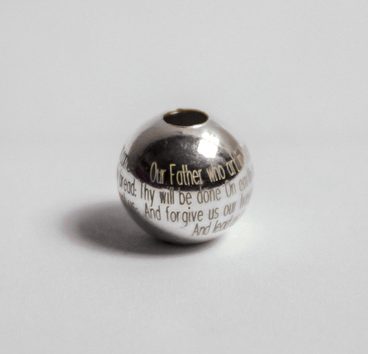 Laser Engraved Prayer on a Sterling Silver Charm