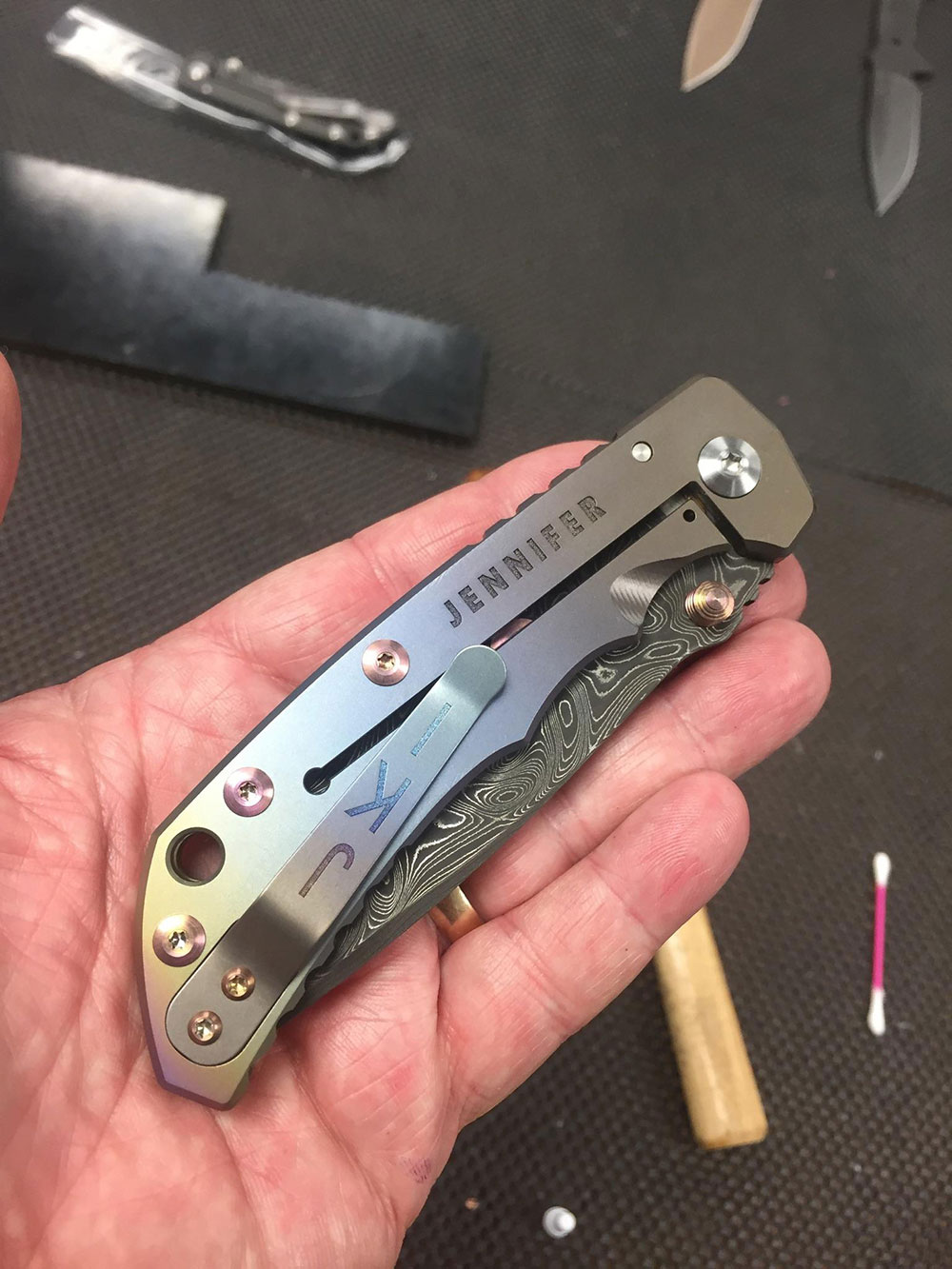 Custom Laser Engraved Design on a Blade
